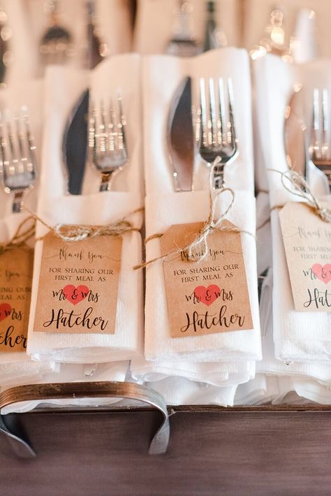 Rustic Chic Vineyard Wedding - silverware tags Silverware Bundles Wedding, Silverware Display Wedding, Silverware Ideas For Wedding, Folded Napkins With Silverware Wedding, Napkin And Silverware Ideas For Wedding, Wedding Silverware Ideas Napkins, Silverware Wedding Ideas, Wedding Silverware Ideas, Wedding Utensils