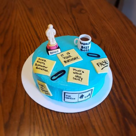 The Office Bday Cake, The Office Cake Ideas, Office Themed Cake, The Office Themed Cake, The Office Birthday Cake, The Office Cake, Office Cake, 30th Cake, 30 Cake