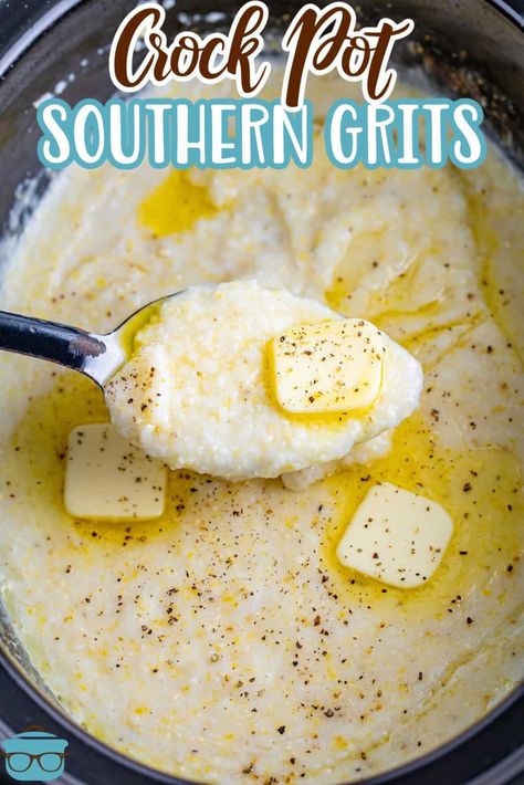 Crock Pot Grits, Crockpot Grits, Southern Grits, How To Cook Grits, Creamy Grits, Southern Breakfast, Slow Cooker Breakfast, Grits Recipe, Breakfast Meals