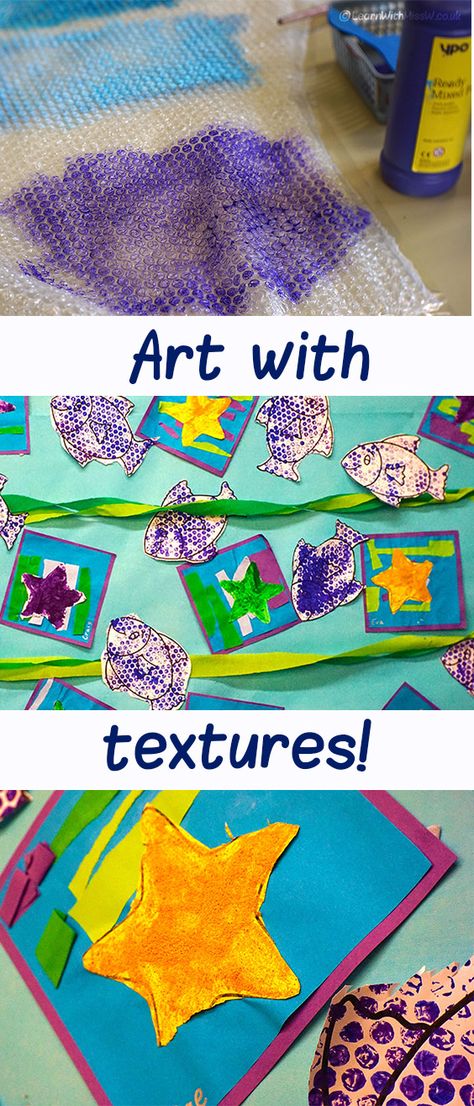 Explore textures with this bubble wrap and sand art activity Eyfs Expressive Arts And Design, Expressive Art And Design Activities Eyfs, Beach Art Activities, Seaside Eyfs, Bubble Wrap Painting, Sensory Tray, Toddler Games, Underwater Theme, Sensory Art