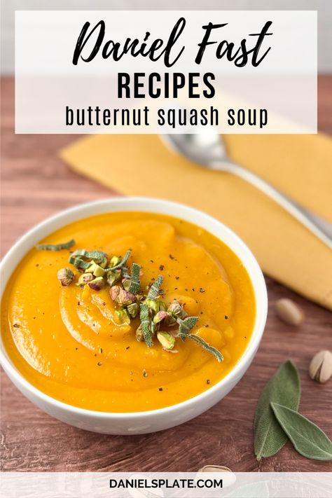 Daniel Humm Recipes, Daniel Fast Soup Recipes, Daniel Fast Soup, Daniel Diet Recipes, Vegan Butternut Squash Recipes, Daniel Fast Snacks, Low Histamine Recipes, Daniels Fast, Histamine Foods