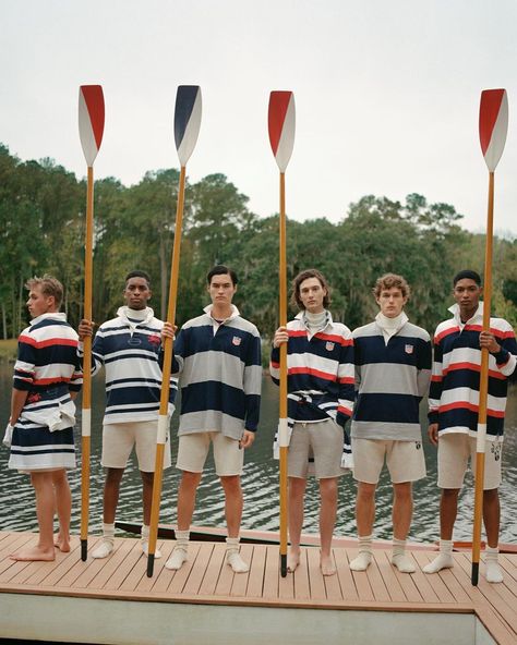 Polo Ralph Lauren on Instagram: “Emblematic of sportswear introduced in the early ’90s, our iconic Rugby Shirts are refreshed in bold boating stripes in our newest…” Polo Outfit, Preppy Men, Ivy League Style, Ivy Style, Sporty And Rich, Early 90s, Ralph Lauren Collection, Billionaire Boys Club, Nautical Fashion