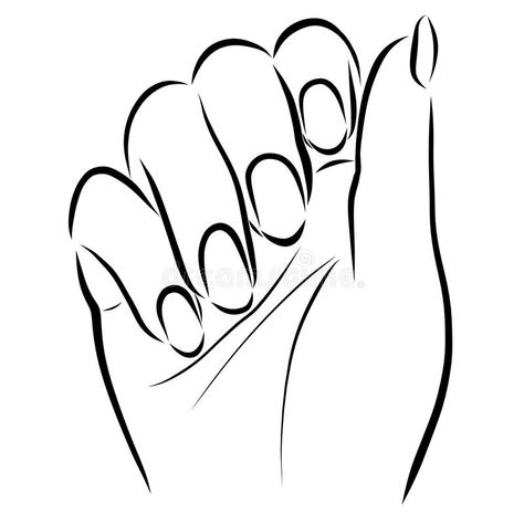 Female hand with neat nails. vector illustration Nails Drawing, Hand Outline, Neat Nails, Nail Art Pictures, Easy Cartoon Drawings, Nail Drawing, Hand Drawing Reference, صفحات التلوين, Arte Cyberpunk