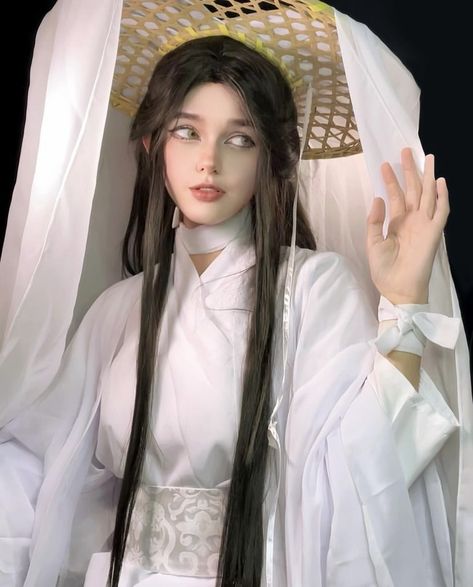 Xie Lian Cosplay Makeup, Xie Lian Makeup, Xie Lian Cosplay, Cosplay Makeup Tutorial, Geisha Hair, Female Pose Reference, Human Reference, Cosplay Tips, Cosplay Makeup