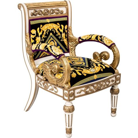 Pre-owned Versace Giltwood Arm Chair ($4,400) ❤ liked on Polyvore featuring home, furniture, chairs, accent chairs, black, black arm chair, over sized chair, black accent chair, patterned accent chairs and second hand chairs Versace Chair, Black Arm Chair, Ebony Furniture, Hand Chairs, Pattern Accent Chair, Black Accent Chair, Cone Design, Patterned Armchair, Oversized Furniture