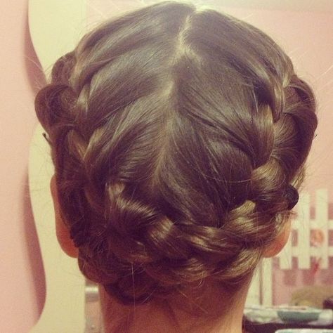 French braid bun crown. Photo by smpindy. Dance. Ballet. Bun. Bun Ballet, French Braid Bun, Dance Competition Hair, Ballet Hairstyles, Messy Hair Updo, Braid Bun, Competition Hair, French Braids, Medium Layered Hair