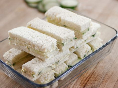 Cucumber Finger Sandwiches recipe from Ree Drummond via Food Network Finger Sandwich, Cucumber Sandwich, Ree Drummond Recipes, Baked Sandwiches, Subway Sandwich, Party Sandwiches, Mothers Day Breakfast, Cucumber Sandwiches, Sandwich Ingredients