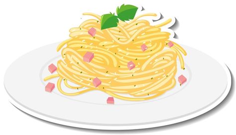 Spaghetti Clipart, Pasta Penne, Carbonara Pasta, Spaghetti Carbonara, Food Art, White Background, Spaghetti, Pasta, Clip Art