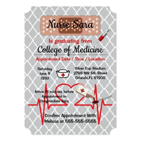 Cute Trendy Medical Nursing School Graduate Card Custom #babyshower invitations - Make your special day with these personalized #baby #shower #invitations change the colors font and images and make them your own. Nurse Graduation Invitations, Medical Nursing, Medical School Graduation, Nursing School Graduation, Grad Invitations, Wedding Pins, Navy Wedding, School Graduation, Graduation Invitations