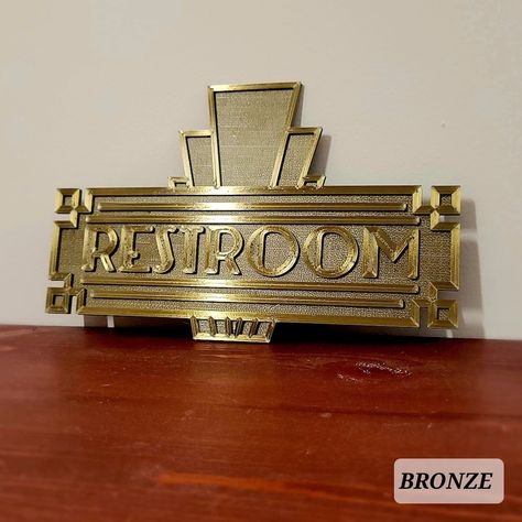 3d Printed Decoration, Art Deco Sign, Manhattan Ks, Decor Western, 3d Printing Art, Art Deco Bathroom, Deco Bathroom, Art Deco Decor, Deco Decor