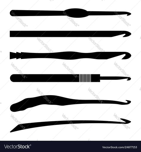 Crochet hooks Royalty Free Vector Image - VectorStock Crochet Hook Illustration, Crochet Graphic Design, Crochet Hook Tattoo, Crochet Vector, Crochet Packaging, Hook Tattoos, Crochet Tattoo, Stitch Logo, Crochet Humor