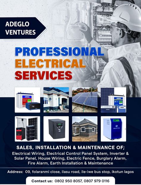 Professional electrical service flyer design Service Flyer Design, Solar Panel, Flyer Design, Solar, Quick Saves, Design