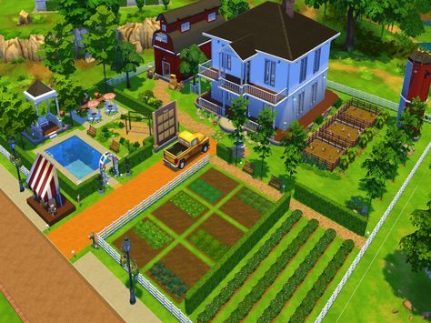 This is a residential lot inspired by the famous Hay Day game. The house, developed in two levels, has in the ground floor the main bathroom on the left, a spacious living room full of chimney and... Hay Day Mine Design, Hay Day Cheats, Farming Game, Hayday Farm Design, Farm Games, Family Reunion Games, Youth Group Games, Survival Life Hacks, Hay Day