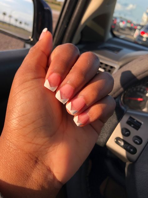 Triangle french Triangle French Manicure, Triangle French Tip Nails, French Nails Short, Tip Nails, Nails Short, French Tip Nails, French Manicure, French Nails, Nail Tips