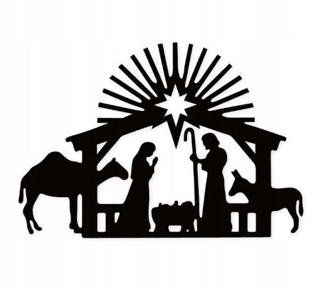 Nativity Scene Silhouette, Nativity Svg, Nativity Clipart, Nativity Silhouette, Christmas Pageant, Silhouette Christmas, Silhouette Clip Art, Silhouette Images, Nativity Crafts