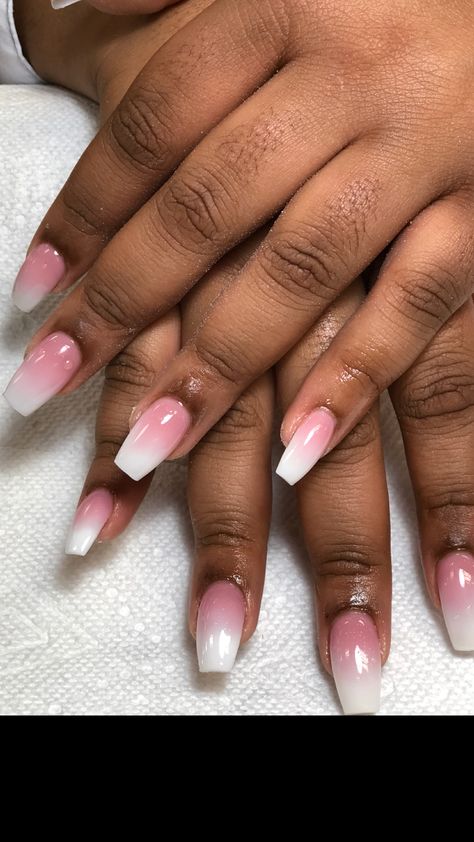 Pink ombre Ombre Wedding Nails Brides, Ombre Almond Shaped Nails, Pink White Ombre Nails, Bachelorette Nails, Pink French Nails, Madam Glam, Pink Ombre Nails, Almond Shape Nails, Ombre Nail Designs