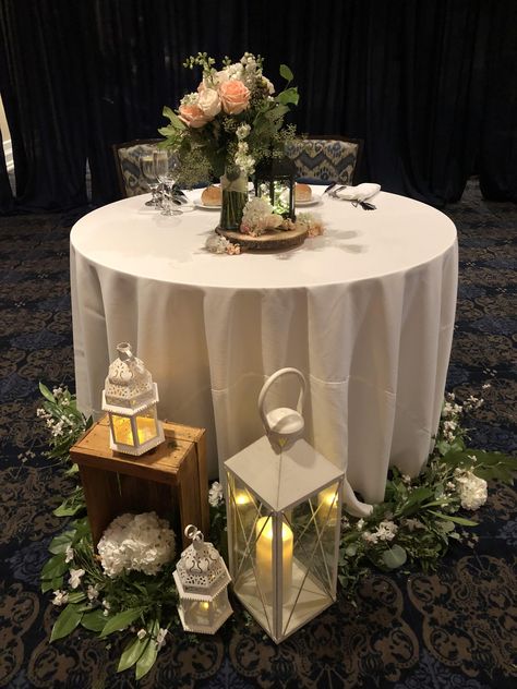 Sweetheart Table With Lanterns, Sweetheart Table, Lanterns, Table Decorations, Weddings, Floral, Furniture, Home Decor, Home Décor