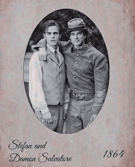 stefan & damon salvatore 1864 Salvatore House 1864, 1864 Damon Salvatore, 1864 Stefan Salvatore, Damon Salvatore 1977, Stefan And Damon 1864, Damon Salvatore Photos, Vampire Diaries Stefan And Damon, Damon Salvatore And Stefan, 1864 Aesthetic