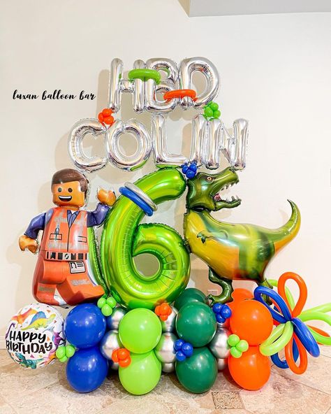 Lego Balloon Bouquet, Ballon Ideas, Lego Balloons, Balloon Bar, 5th Birthday Boys, Ballon Party, There Are No Rules, Its A Boy Balloons, Neon Birthday