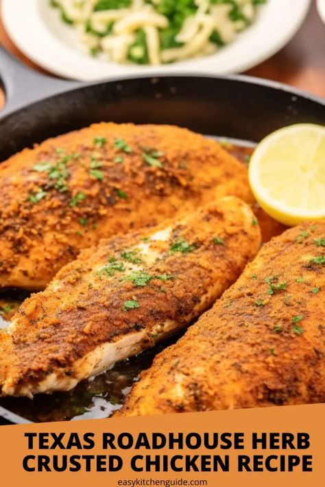 Texas Roadhouse Herb Crusted Chicken, Herb Crusted Chicken, Herb Chicken Breast, Chicken Gluten Free, Crusted Chicken Recipes, Upscale Restaurant, Ina Garten Recipes, Recipes With Chicken, Road House