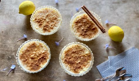 Recipe: Ryzogalo, Greece’s Rice Pudding - Culinary Backstreets | Culinary Backstreets Mastiha Recipes, Georgian Desserts, Catalan Recipes, Athens Food, Georgian Food, Turkish Desserts, Chinese Dessert, Greek Desserts, Popular Desserts