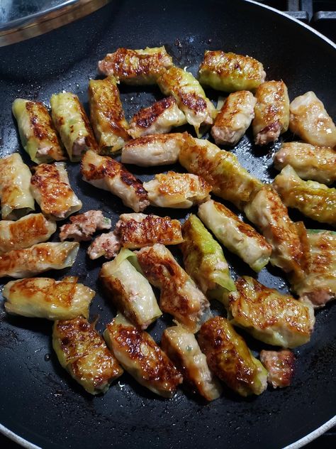 Keto Potstickers Filling Wrapped in Cabbage and Fried in Sesame Oil Keto Potstickers, Free Keto Meal Plan, Comfort Dishes, Cabbage Recipes, Low Carb Keto Recipes, Easy Keto, Sesame Oil, Keto Meal Plan, Low Carb Keto