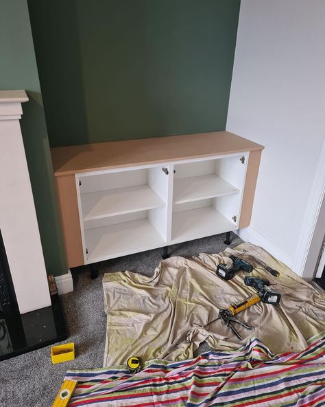 Alcove transformation ☑️ I can’t tell you how happy I am to see my vision for this room come to life! With much help from the OH and his… | Instagram Fitted Cupboards Living Room, Diy Alcove Cupboard, Victorian Alcove, Living Room Alcove Ideas, Alcove Shelf, Alcove Ideas Living Room, Living Room Cupboards, Alcove Cabinets, Alcove Cupboards