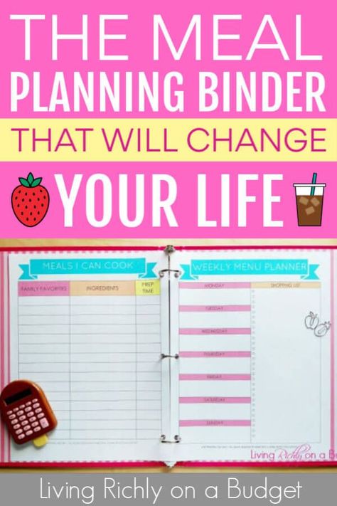 Meal Planning Binder, Binder Printables Free, Easy Meal Planning, Frugal Meal Planning, Plane Food, Budget Freezer Meals, Weekly Menu Planners, Cook More, Sample Meal Plan