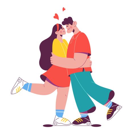 Illustration Art Couple Relationships, Embrace Illustration, Couple Vector Illustration, Human Pose, Couple Vector, Hug Illustration, Couple Png, Woman In Love, Cartoons Dp