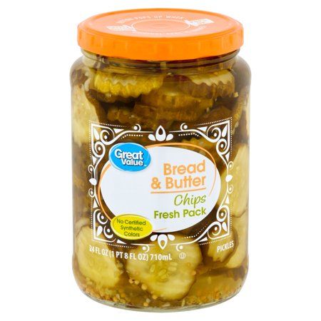 Walmart Grocery - Great Value Bread & Butter Chips Pickles Fresh Pack, 24 fl oz Walmart Groceries, Target Food, Best Freeze Dried Food, Target Grocery, Sandwhich Recipes, Grocery Foods, Freeze Drying Food, Healthy Lifestyle Food, Bread Butter