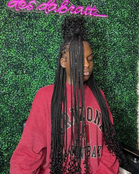 Extended Knotless Braids, Protective Braids, Cute Box Braids, Summer Braids, Faux Locs Hairstyles, Hair Things, Cute Box Braids Hairstyles, Quick Braided Hairstyles, Hair Idea