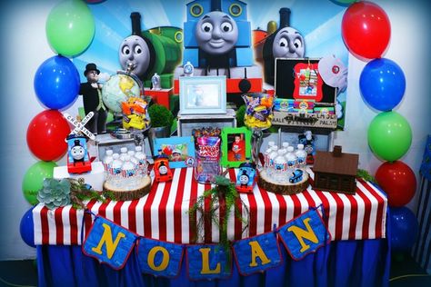 Thomas and friends Birthday Party Ideas | Photo 1 of 17 Thomas And Friends Birthday Party, Friends Birthday Party Ideas, Thomas And Friends Birthday, Thomas Train Birthday, Thomas Party, Train Theme Birthday Party, Thomas Birthday Parties, Thomas Cakes, Thomas The Train Birthday Party