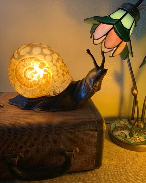 Snailed It!!! Got This Gorgeous Gastropod Lamp From Facebook Marketplace Today!!! I Love Lamp, Quirky Decor, Cool Lamps, Funky Furniture, Dream Room Inspiration, Dream Decor, Dream House Decor, Dream Bedroom, Aesthetic Room Decor