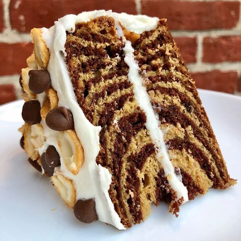 Chocolate Peanut Butter Swirl Cake, Restaurant Desserts, Chocolate And Vanilla Cake, Nothing Bundt, Nothing Bundt Cakes, Chocolate Peanut Butter Cake, Cookie Dough Truffles, Dessert Cakes, Swirl Cake