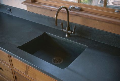 Soapstone Counters & Sinks - New England Hearth & Soapstone - NEW ENGLAND HEARTH AND SOAPSTONE Soapstone Sink, Kitchen Interior Ideas, Cement Counter, Soapstone Kitchen, Inexpensive Countertops, Sink Undermount, Glass Counter, Stone Counter, Grey Counter