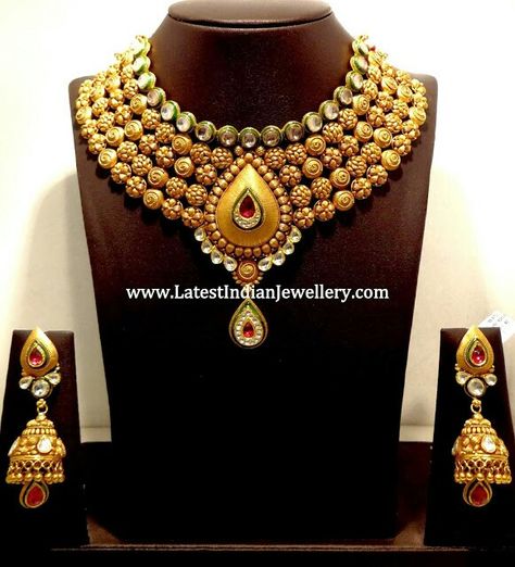 Heavy Gold Necklace, Jadau Necklace Set, Jadau Necklace, Gold Bridal Necklace, Neck Pieces Jewelry, Fancy Jewelry Necklace, Jewelry Set Design, Fish Necklace, Gold Necklace Indian Bridal Jewelry