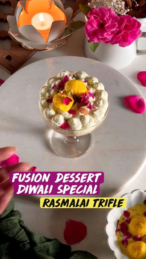 Rasmalai Trifle | Indian dessert recipes, Sweet dishes recipes, Indian food recipes Fusion Sweets, Indian Mithai, Easy Indian Dessert Recipes, Easy Indian Dessert, Diwali 2022, Chocolate Dishes, Diwali Food, Indian Dessert, Dessert Plating