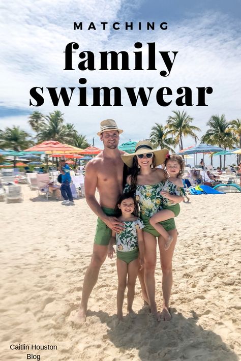 Matching Family Swimwear - Caitlin Houston Matching Family Swimsuit, San Diego Fashion Summer, Family Swimwear Matching, Matching Family Swimwear, Glow Graffiti, Mexico Trip Outfits, Coordinating Family Outfits, Family Bathing Suits, Family Swimwear