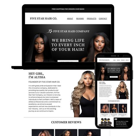 Hair Extensions Business, Hair Websites, Hair Website, Website Canva, Business Website Templates, Luxury Hair Extensions, Wig Companies, Hair Business, Canva Website