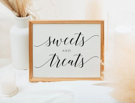 Sweets and Treats Sign Dessert Table Sign Wedding Sign | Etsy Bosnia and Herzegovina Sweet Table Sign, Take A Treat Sign, Table Sign Wedding, Candy Bar Sign, Dessert Table Sign, Signage Wedding, Shower Diy, Printable Wedding Sign, Memorial Signs