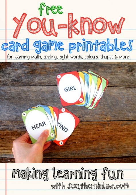 Sight Word Card Games, Language Arts Games Elementary, Words Games For Kids, Printable Word Games, English Games For Kids, Games Kindergarten, Math Shapes, Word Games For Kids, Preschool Math Games