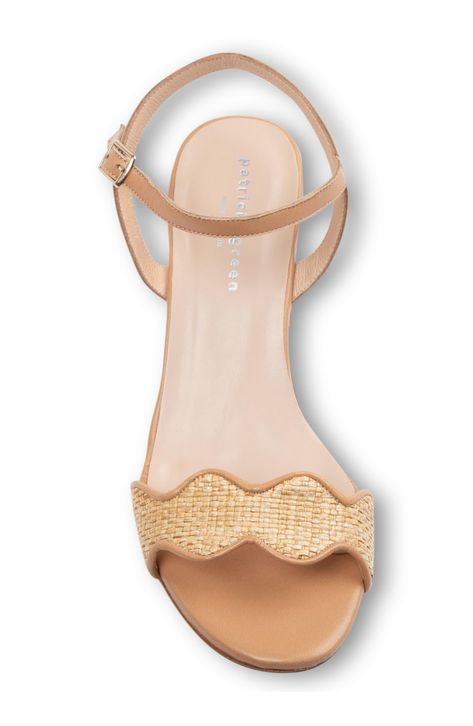 A scalloped strap enhances the beachy style of this cushioned sandal boosted by a block heel that only adds to the fun. 2 1/2" heel Adjustable strap with buckle closure Cushioned footbed Leather upper and lining/synthetic sole Made in Spain Raffia Sandals, Beachy Style, Palm Beach Sandals, Sandal Women, Palm Beach, Block Heels, Womens Sandals, Leather Upper, Adjustable Straps