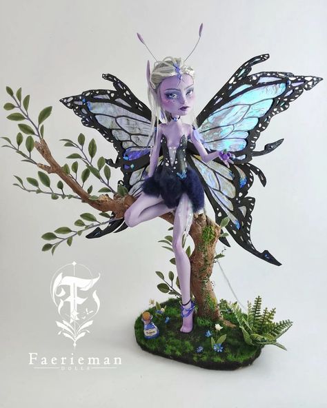 Fairy Doll Repaint, Vampire Doll, Doll Customs, Doll Customization, Custom Lps, Repainted Dolls, Ooak Fairy, Witcher Art, Custom Monster High Dolls