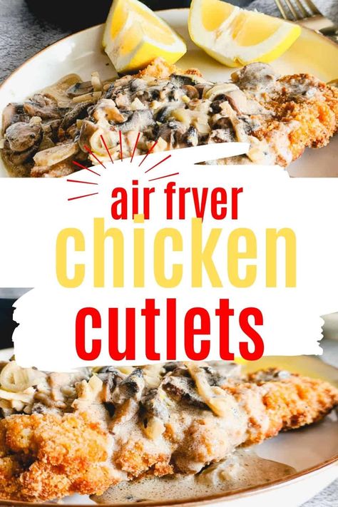 Air Fryer Chicken Cutlets, Chicken Schnitzel Recipe, Schnitzel Recipe, Meatball Appetizer Recipe, Schnitzel Recipes, Chicken Schnitzel, Favorite Recipes Chicken, Healthy Appetizer Recipes, Air Fry Recipes