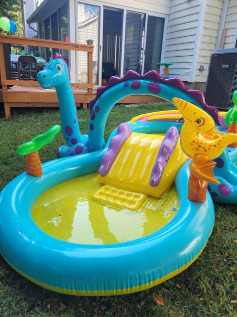 An awesome find a Target! We were so excited to find this kids pool.on sale. It was the perfect fit for the dino party! Yoda Wallpaper, Bedroom Toys, Bouncy House, Second Birthday Ideas, Elf Activities, Light Up Sneakers, Baby Gadgets, Quick Crafts