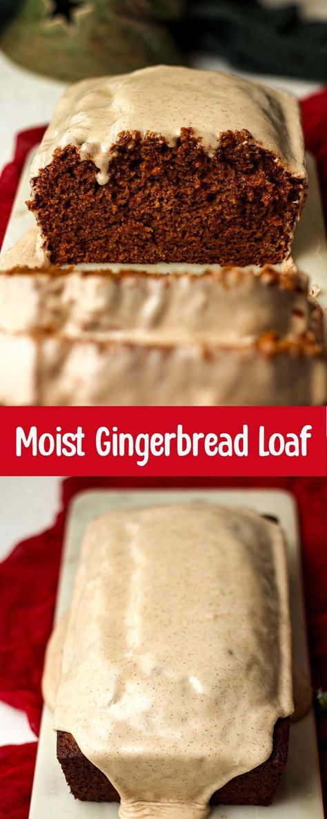 Gingerbread Loaf is a slightly sweet, tender bread with a deep molasses flavor and plenty of spices. This moist, easy-to-make quick bread is perfect for Christmas gatherings or as a special homemade gift for family and friends! Gingerbread Loaf Recipe, Moist Gingerbread, Molasses Bread, Gingerbread Loaf, Molasses Recipes, Gingerbread Recipe, No Bake Treats, Family Friendly Meals, Molasses