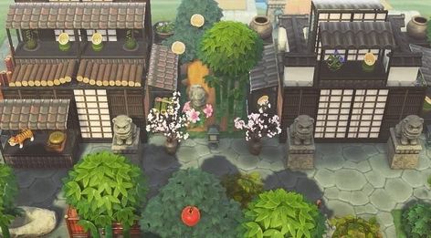 Japanese Town, Ac New Leaf, Animal Crossing Guide, Animal Crossing Wild World, Animal Crossing Qr Codes Clothes, Island Theme, Qr Codes Animal Crossing, New Animal Crossing, Bamboo Design