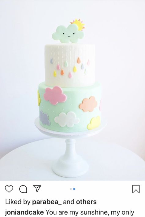 Umbrella Cake Ideas, Rain Cake Ideas, Cloud Themed Cake, Cloud 9 Birthday Cake, Unisex Birthday Cake, Cloud Theme Cake, Cloud 9 Cake, Cloud Birthday Cake, Unisex Baby Shower Cakes