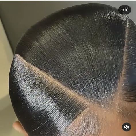 Pony Style Hair Ponytail Ideas, Slick Back Ponytail Parts, Sleek Ponytail Weave Black Women, 3 Section Slick Back Ponytail, V Slick Back Ponytail, Triangle Part Slick Back Ponytail, Slick Parted Ponytail, Slick Back Hair Black Women, Slick Braided Ponytail For Black Women