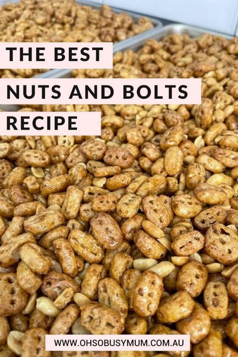 Nuts N Bolts Recipe Oven Baked, Christmas Nuts And Bolts Recipe, Classic Nuts And Bolts Recipe, Nuts & Bolts Recipe, Nuts And Bolts Recipe Best, Nuts And Bolts Recipe, Types Of Nuts And Bolts, Baileys Recipes, Nuts & Bolts